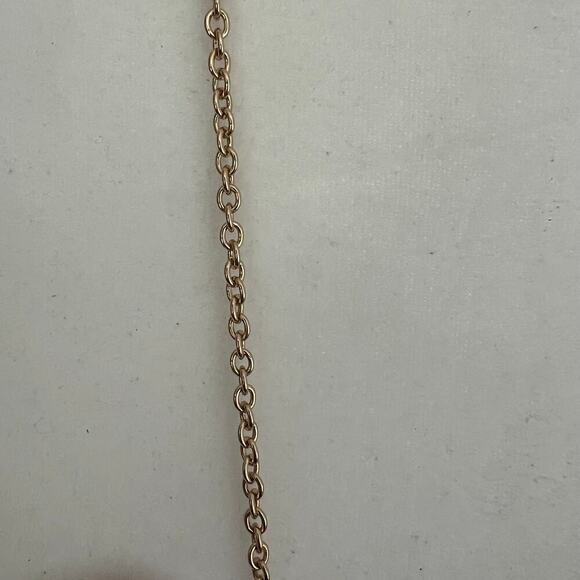 J.Crew Acrylic and Crystal Studded Peacock Blue Pendant Necklace on Gold Chain - Picture 4 of 7